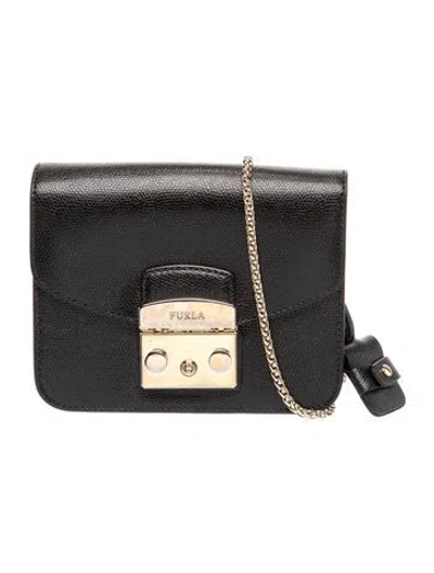 Pre-owned Furla Leather Crossbody Bag In Black