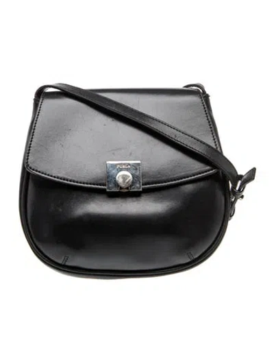 Pre-owned Furla Leather Crossbody Bag In Black