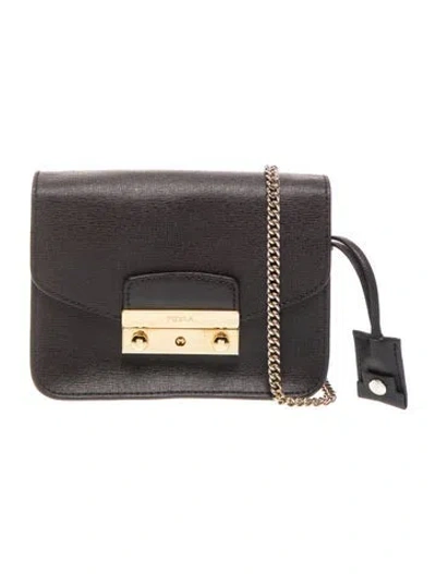 Pre-owned Furla Leather Crossbody Bag In Black