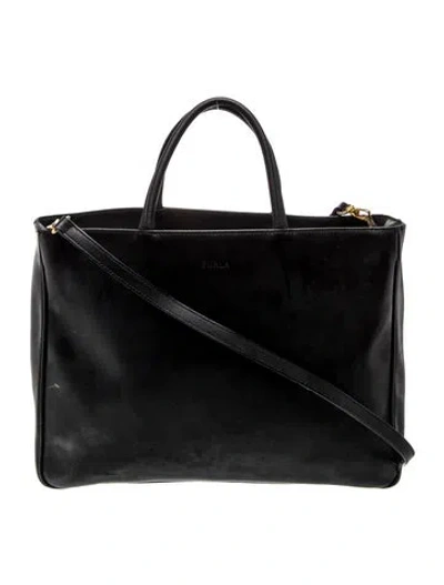 Pre-owned Furla Leather Crossbody Bag In Black