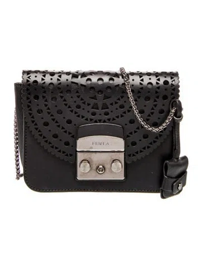Pre-owned Furla Leather Crossbody Bag In Black