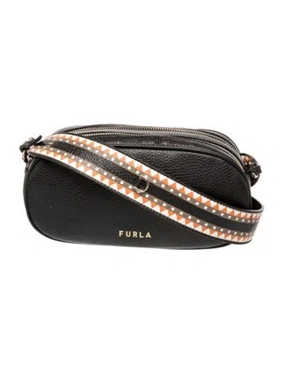 Pre-owned Furla Leather Crossbody Bag In Black