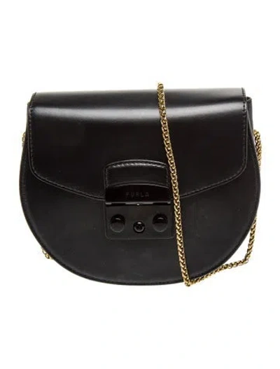 Pre-owned Furla Leather Crossbody Bag In Black