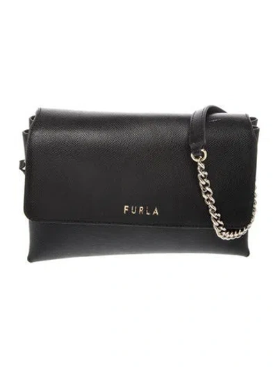 Pre-owned Furla Leather Crossbody Bag In Black
