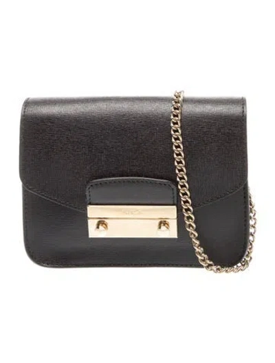 Pre-owned Furla Leather Crossbody Bag In Black