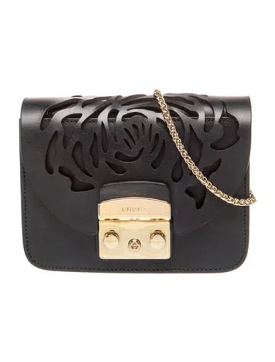 Pre-owned Furla Leather Crossbody Bag In Black