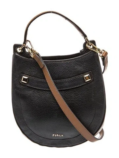 Pre-owned Furla Leather Crossbody Bag In Black