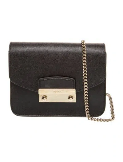 Pre-owned Furla Leather Crossbody Bag In Black