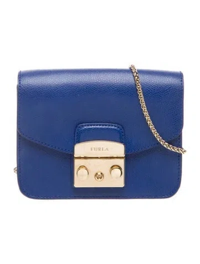 Pre-owned Furla Leather Crossbody Bag In Blue