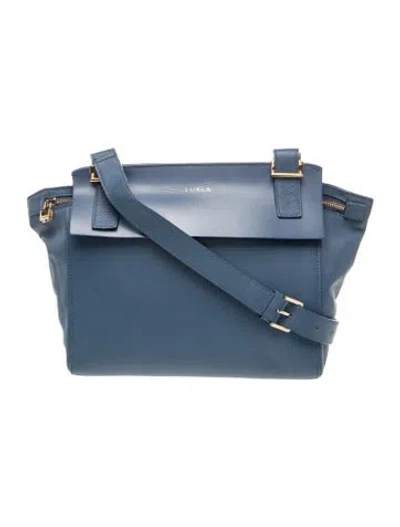 Pre-owned Furla Leather Crossbody Bag In Blue