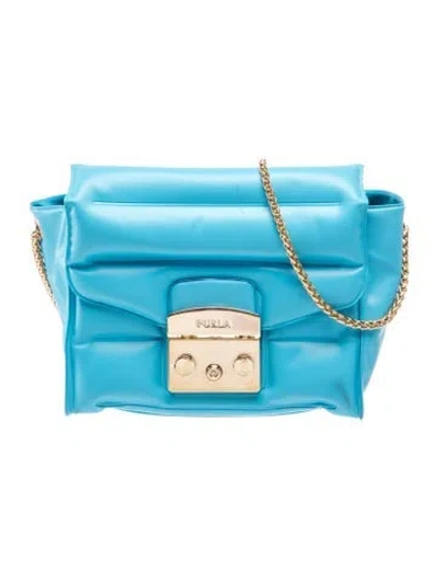 Pre-owned Furla Leather Crossbody Bag In Blue
