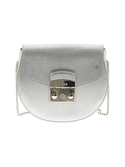 Pre-owned Furla Leather Crossbody Bag In Gray