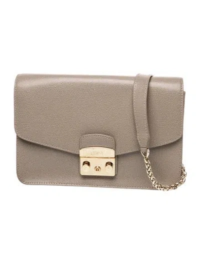 Pre-owned Furla Leather Crossbody Bag In Gray
