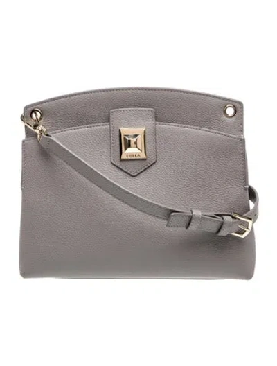 Pre-owned Furla Leather Crossbody Bag In Gray