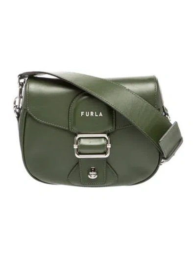 Pre-owned Furla Leather Crossbody Bag In Green