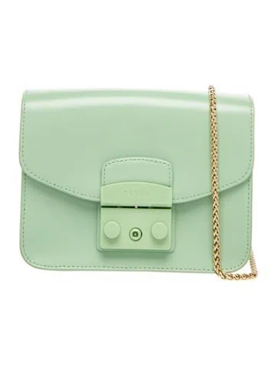 Pre-owned Furla Leather Crossbody Bag In Green