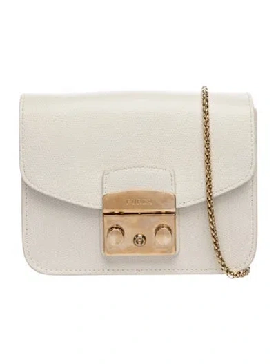 Pre-owned Furla Leather Crossbody Bag In Metallic/silver