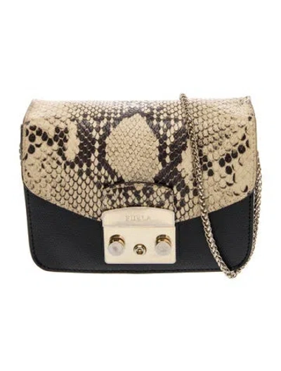 Pre-owned Furla Leather Crossbody Bag In Neutral
