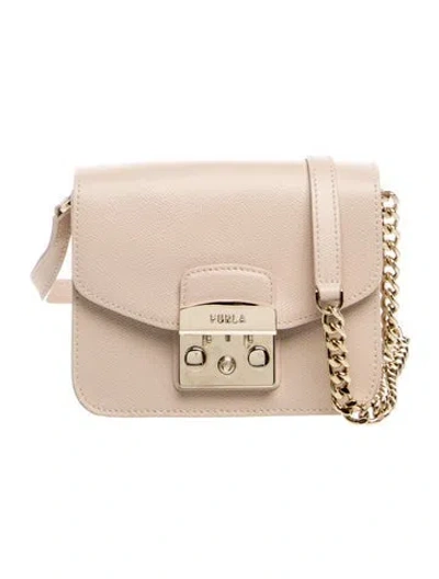 Pre-owned Furla Leather Crossbody Bag In Neutrals