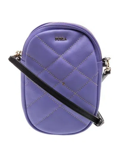 Pre-owned Furla Leather Crossbody Bag In Purple