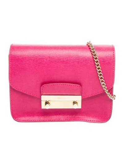 Pre-owned Furla Leather Crossbody Bag In Red