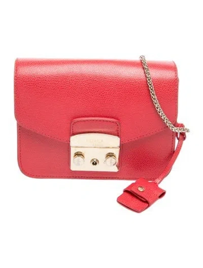 Pre-owned Furla Leather Crossbody Bag In Red