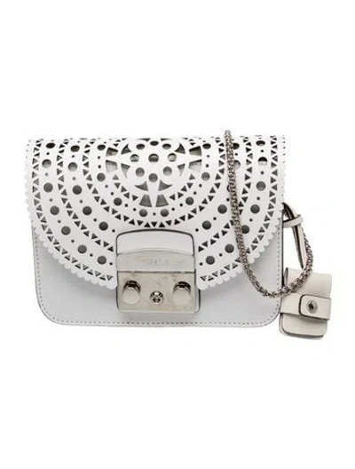 Pre-owned Furla Leather Crossbody Bag In White