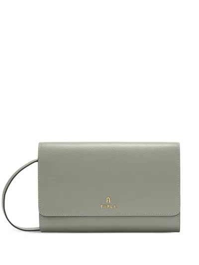 Furla Leather Flap Wallet In Green