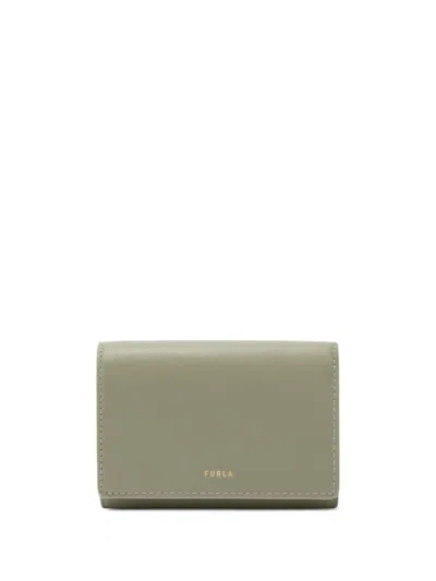 Furla Leather Flap Wallet In Green
