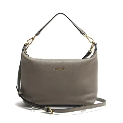 Pre-owned Furla Leather Handbag Shoulder Bag () In Grey