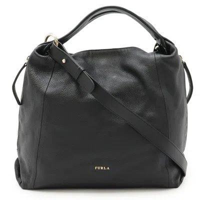 Pre-owned Furla Leather Handbag Shoulder Bag Tote Bag () In Black