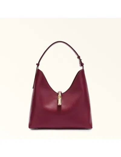 Furla Leather Hobo Bag In Red