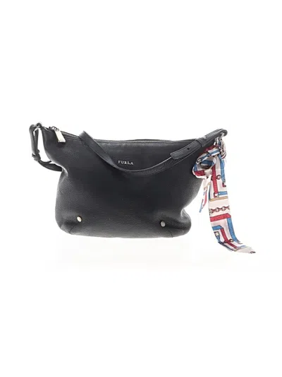 Pre-owned Furla Leather Hobo Bag In Black