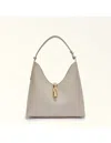 Furla Marshmallow Leather Hobo Bag With Adjustable Handle In Gray