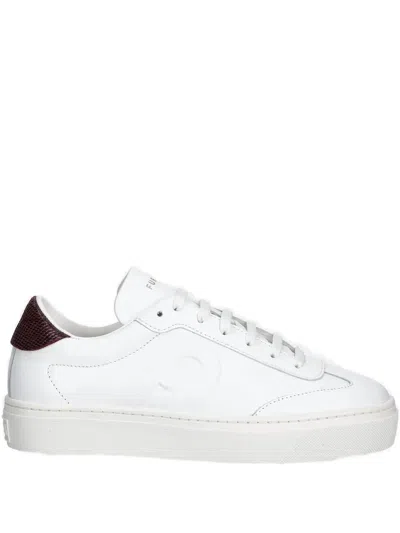 Furla Leather Lace-up Sneakers In White