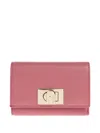 Furla Leather Lock-detail Wallet In Pink