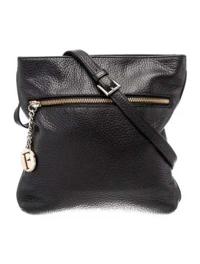 Pre-owned Furla Leather Messenger Bag In Black