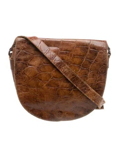 Pre-owned Furla Leather Messenger Bag In Brown