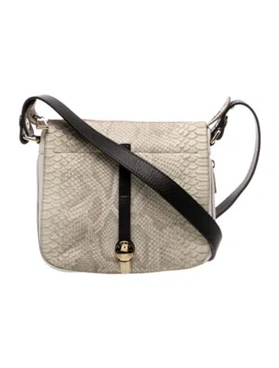 Pre-owned Furla Leather Messenger Bag In Neutrals
