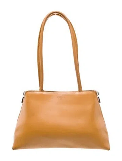 Pre-owned Furla Leather Messenger Bag In Orange