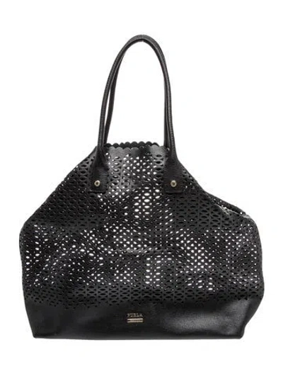 Pre-owned Furla Leather Minaudière In Black