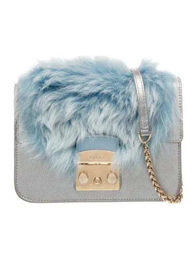 Pre-owned Furla Leather Minaudière In Blue