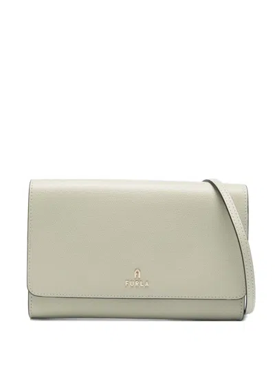 Furla Leather Mini Clutch Bag In Green