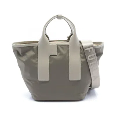 Furla Leather Nylon Canvas Handbag In Multi