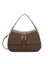 Furla Leather Satchel Bag In Brown