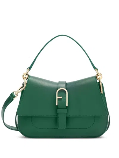 Furla Leather Satchel Bag In Green