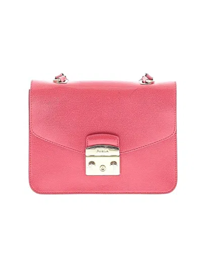 Pre-owned Furla Leather Satchel In Red