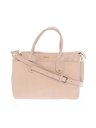 Pre-owned Furla Leather Satchel In Tan