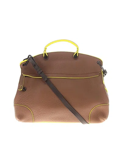 Pre-owned Furla Leather Satchel In Yellow
