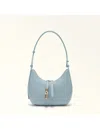 Furla Leather Shoulder Bag With Adjustable Strap And Gold-tone Hardware In Blue